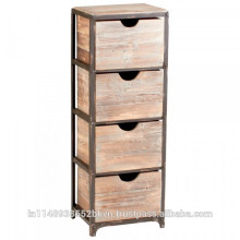Cabinet en bois à 4 tiroirs Vintage Look
